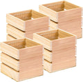 Wood Planter Box with Wine Crate Styled, 5 Inch Square, Rose Wood, Plastic Liner by Unknown