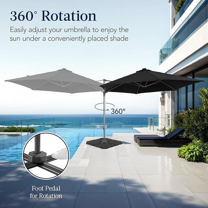 Best Choice Products 10ft Offset Cantilever Hanging Market Patio Umbrella - Image 3