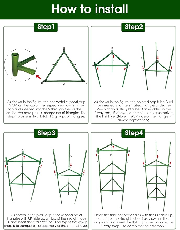 Tomato Cage, Raised Garden Bed Plant Support Stakes - Image 8