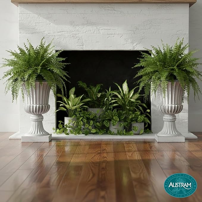 Urn Planters 22", Tall Stone-Resin Pedestal Planters - Image 7