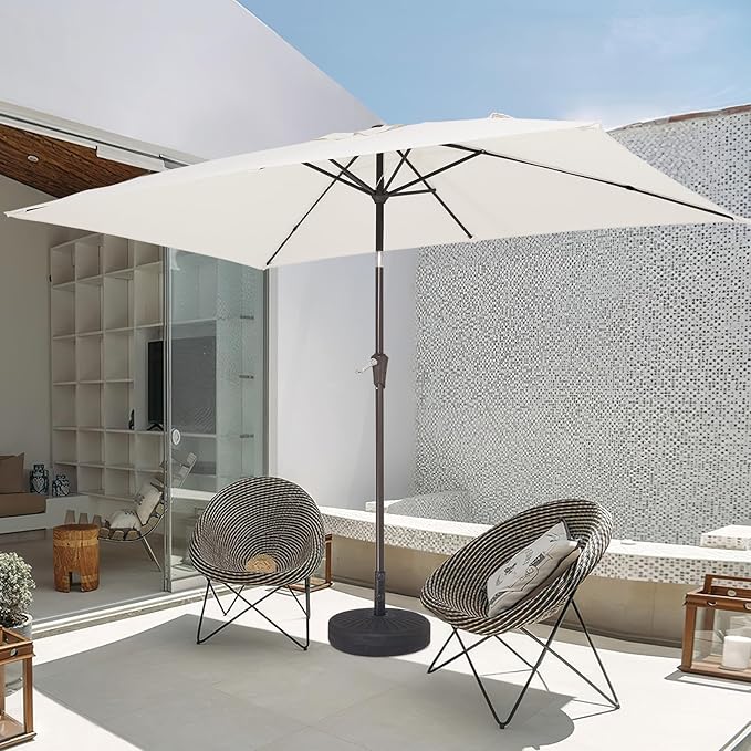 JEAREY 6.5x10 ft Rectangular Patio Umbrellas Rectangle Outdoor Umbrella - Image 8