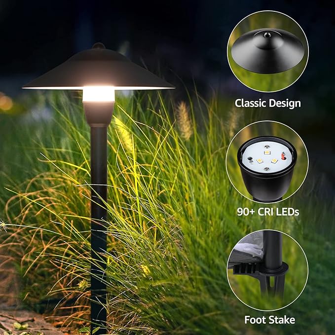 SUNVIE LED Low Voltage Landscape Lights 3W Cast-Aluminum Pathway Lights Low - Image 3