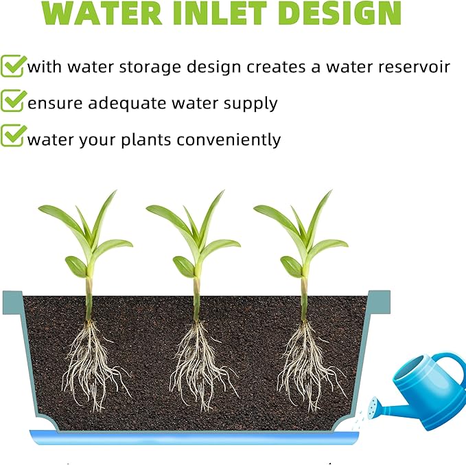 Window Box Planter, 7 Pack Plastic Vegetable Flower Planters Boxes 17 Inches - Image 5