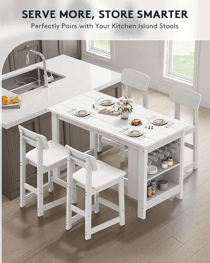 SERWALL 8-Piece HDPE Counter Height Dining Table Sets - Image 7