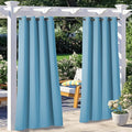 NICETOWN Outdoor Curtains for Patio Waterproof Set of 2, W52 x L84, Teal Blue by NICETOWN