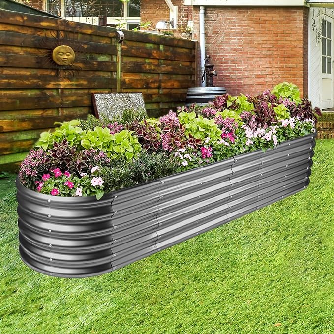 Land Guard 8×2×1.5ft Galvanized Raised Garden Bed Kit, Raised Garden Boxes - Image 5