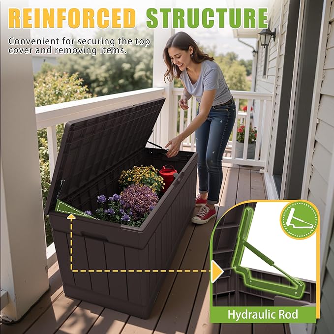 Greesum Outdoor Storage Box 82 Gallon Storage Bin - Image 5