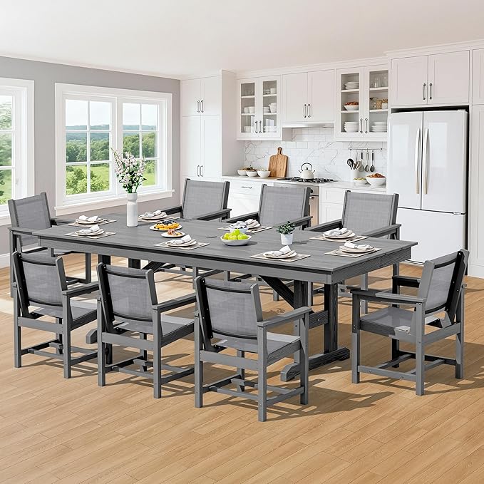 SERWALL 9 Piece Outdoor Dining Set - Image 9