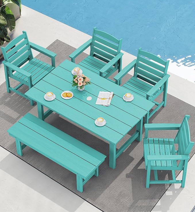 SERWALL 6-Person Outdoor Dining Table - Image 6