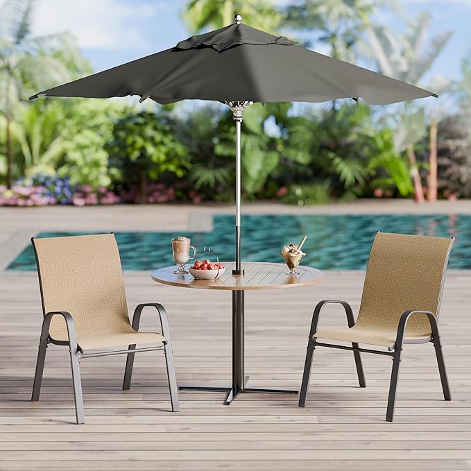 Betterhood Patio Chairs Set of 2, Stackable Outdoor Dining Chairs Set by Betterhood