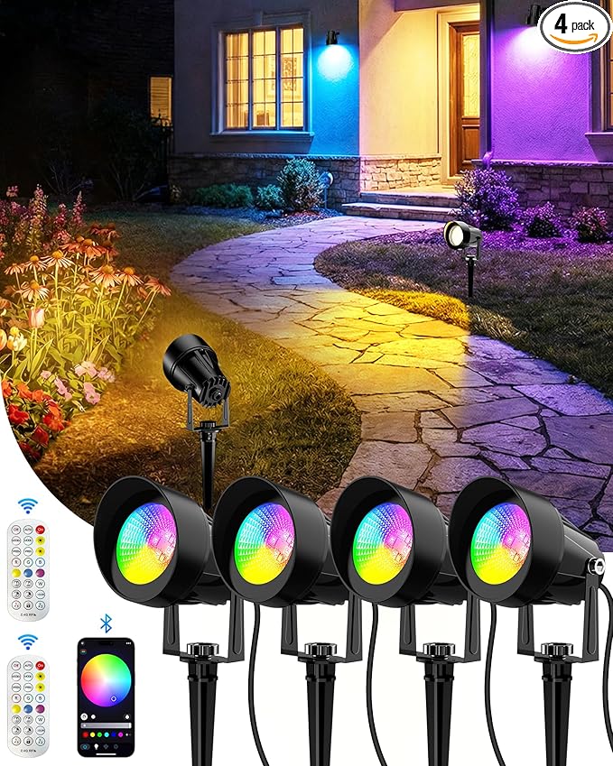 CORESLUX Smart RGBW Spot Lights Outdoor, Color Changing Warm White Landscape by CORESLUX