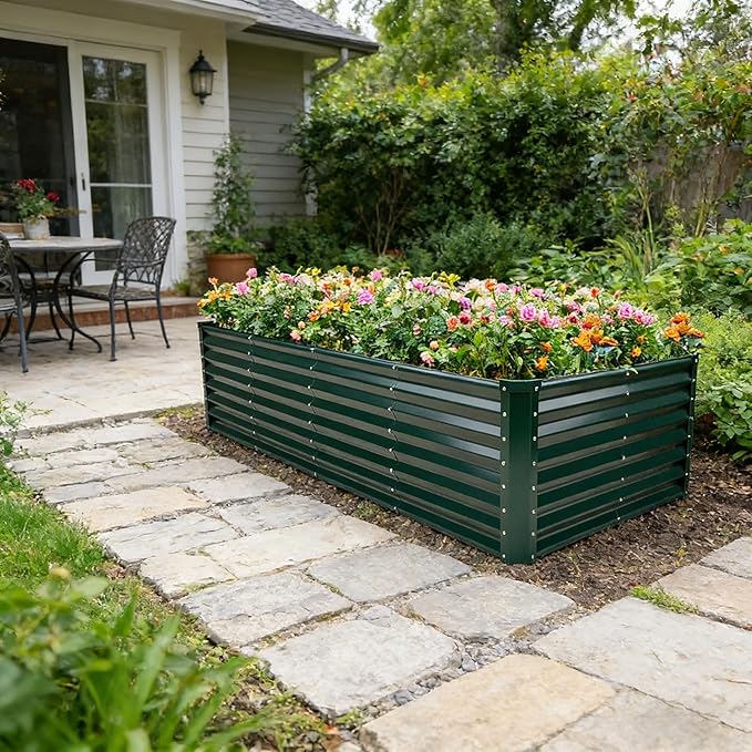GARDMAX 8x4x2FT Galvanized Raised Garden Bed Kit, Metal Planter Boxes Outdoor - Image 7