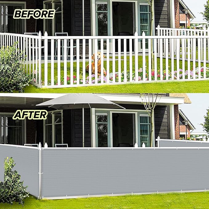 LOVE STORY 3'x16' Gray Balcony Screen Privacy Fence Cover UV Protection - Image 4