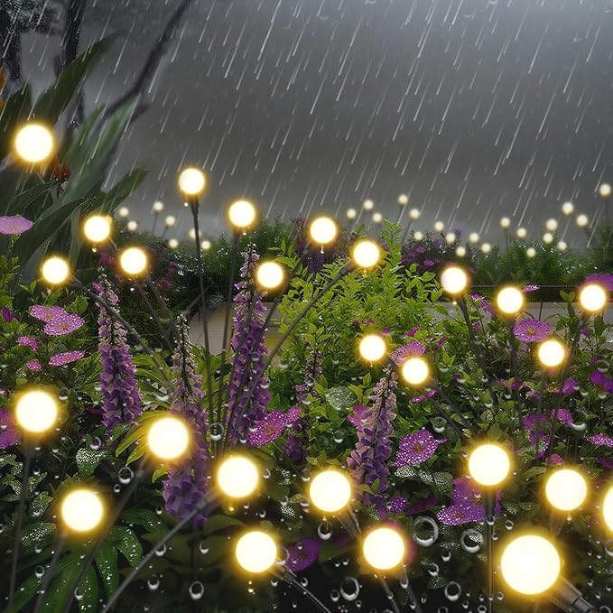 Solar Lights Outdoor-8Pack 64LEDs Solar Garden Firefly Lights Outside, Solar - Image 3