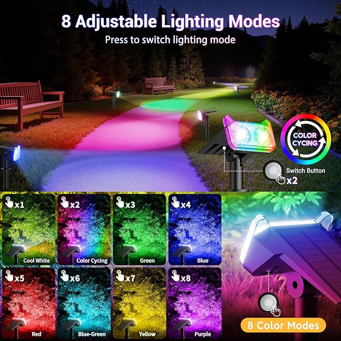 LETMY Solar Spot Lights Outdoor Waterproof - Image 2