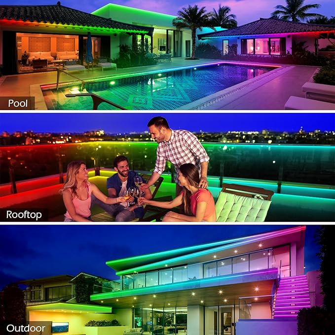 AILBTON 500ft Outdoor LED Strip Lights Waterproof, IP68 Outside Led Light - Image 2