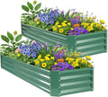 ZORMY 2 Pcs 8x2x1ft Galvanized Raised Garden Bed Outdoor, Metal Planter Boxes by ZORMY