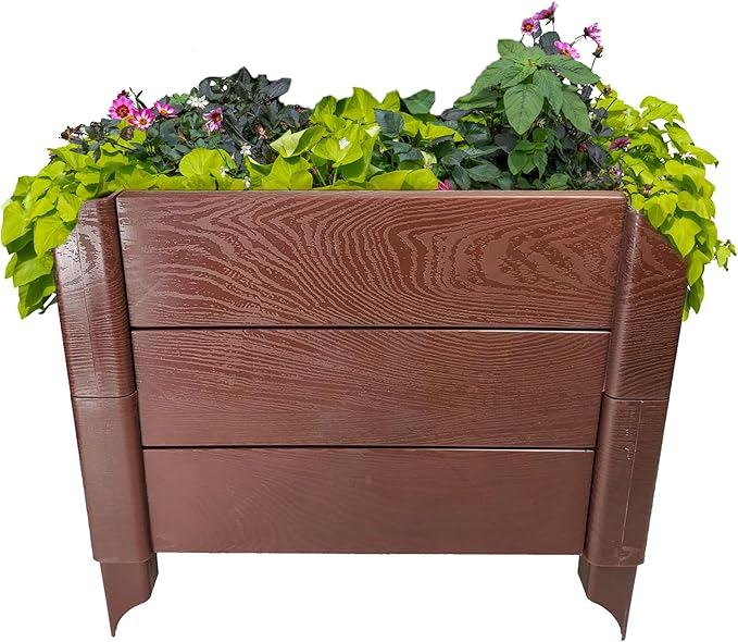 Dalen Modular Raised Bed Garden – Faux Wood – 4 Panel Starter Pack – Makes by Dalen