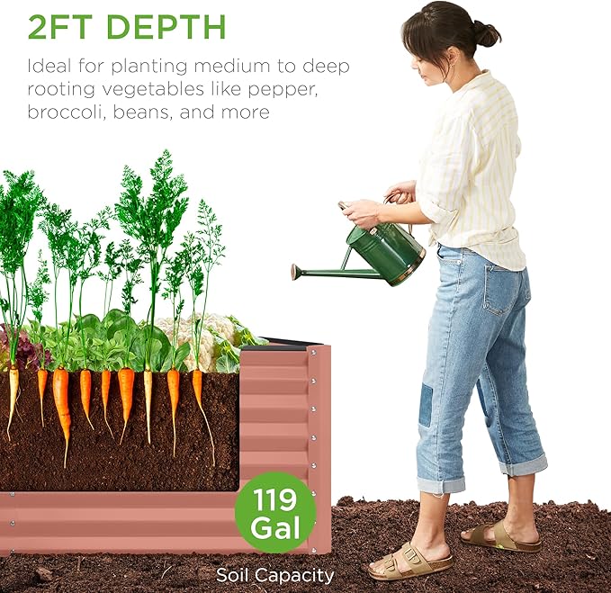 Best Choice Products 4x2x2ft Outdoor Metal Raised Garden Bed, Deep Root Planter - Image 2