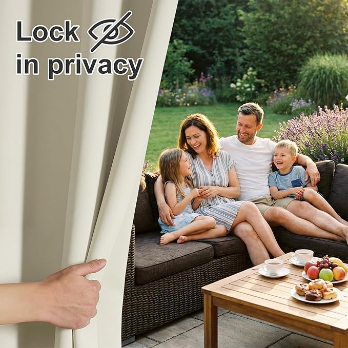 RYB HOME Outdoor Patio Curtains, Rustproof Grommet Window Covering Harsh - Image 3