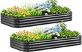 Quictent Galvanized Raised Garden Bed Kit, Strengthened by Crossbar, Dark Gray by QUICTENT