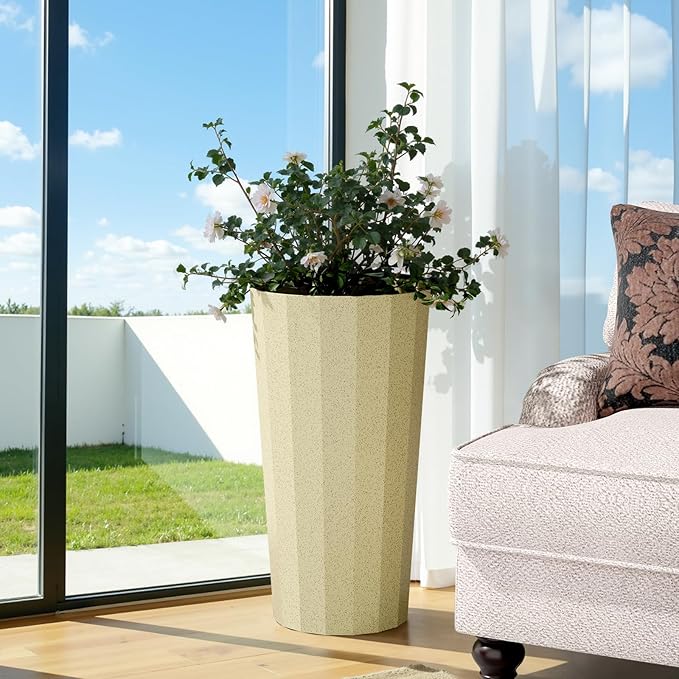 23.6" H Tall Planters for Outdoor Plants, 2 Pack Large Outdoor Planters for - Image 7