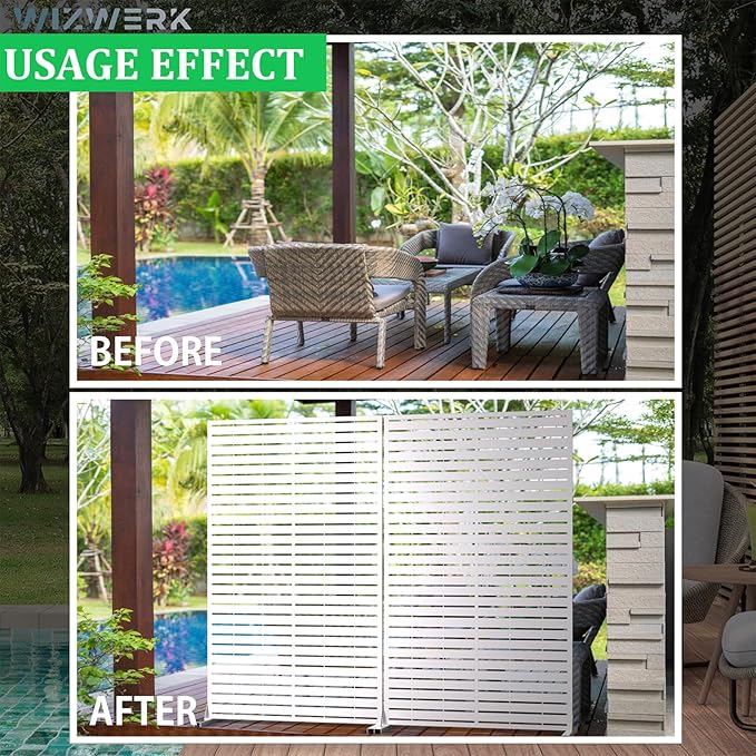 6FT Metal Privacy Screen Outdoor Privacy Panel and Garden Divider, - Image 8