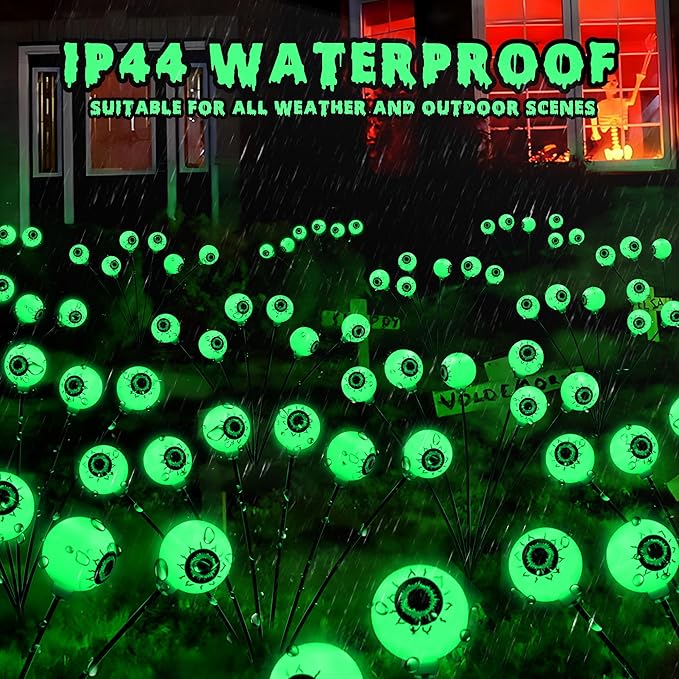 BrizLabs 4 Pack 24 LED Halloween Solar Lights, 2 Modes Outdoor Halloween - Image 5