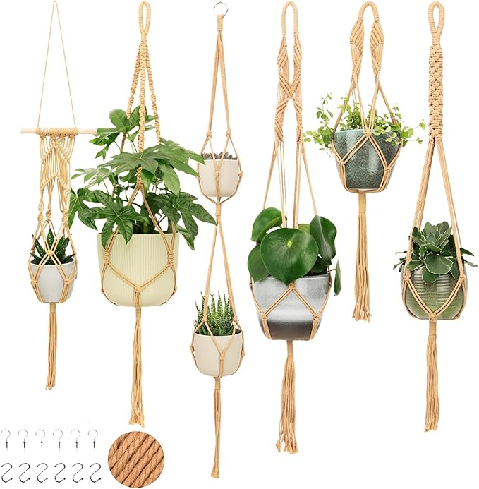 Nook Theory 6-Pack Macrame Plant Hangers by NookTheory