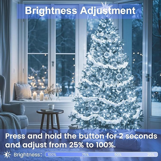 Connectable 200 LED String Lights Indoor Outdoor, 66FT Cool White Christmas - Image 5