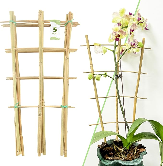 16Inch 5Pack Bamboo Trellis for Climbing Plants, Garden Ladder Trellis for by Avalution