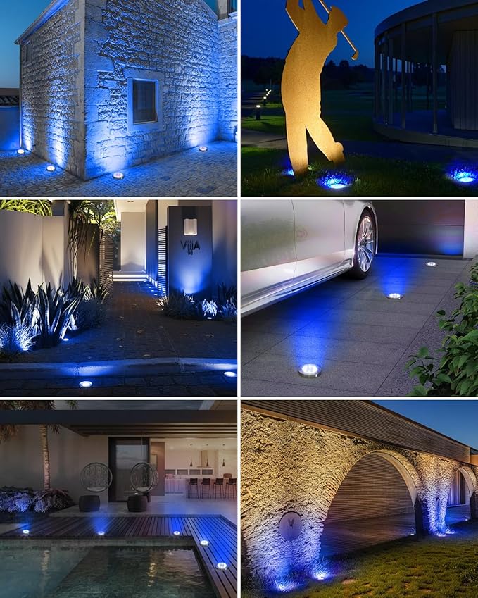 btfarm 4 Pack Solar Lights Outdoor, 8 LED Solar Ground Lights IP65 Waterproof - Image 6