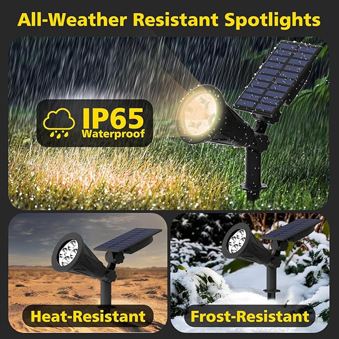 T-SUN Solar Spotlights, Christmas Solar Lights Outdoor, Auto-ON/Off 180°Angle - Image 7