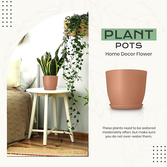 Utopia Home - Plant Pots Indoor - 7/6.6/6/5.3/4.8 Inches Home Decor Flower Pots - Image 4