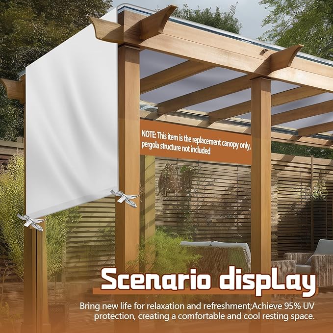 Universal Pergola Replacement Canopy Outdoor Canopy Shade Cover Waterproof - Image 7