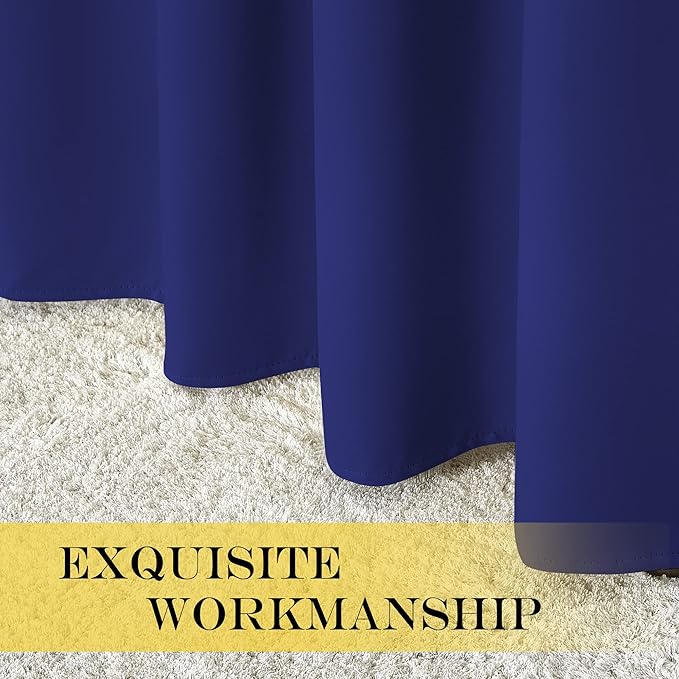 NICETOWN Navy Blackout Curtain for Boys Room, Grommet Privacy Window Treatment - Image 5