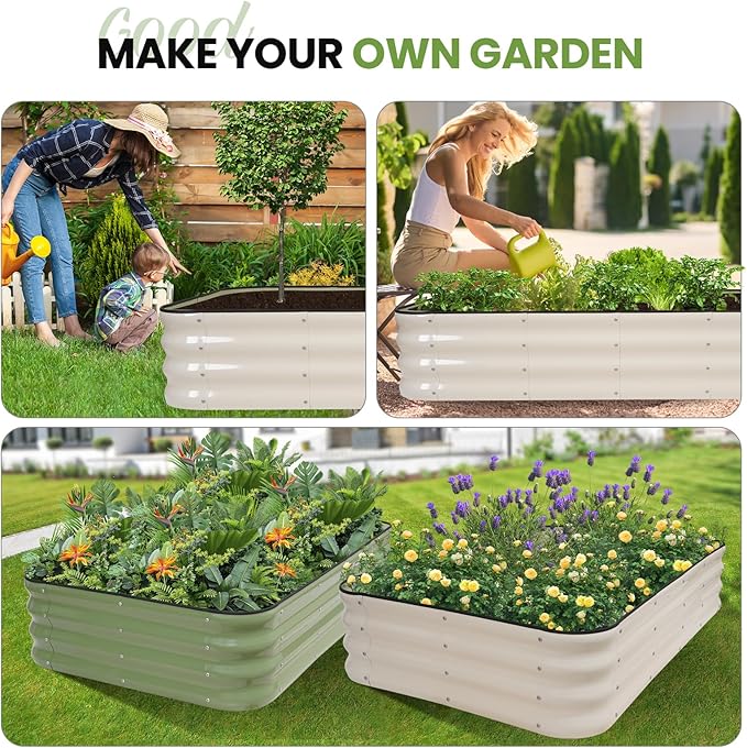 G GOOD GAIN 4-in-1 Adjustable Raised Garden Bed Kit | Galvanized Planter Boxes - Image 9