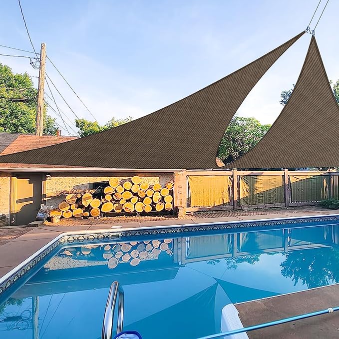 E&K Sunrise 20' x 20' x 20' Sun Shade Sail Triangle Canopy Shade Cover UV Block by EKSUNRISEINC