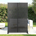 Metal Privacy Screen with Stand 72" H×47" W Outdoor Freestanding Privacy Screen by FENCY