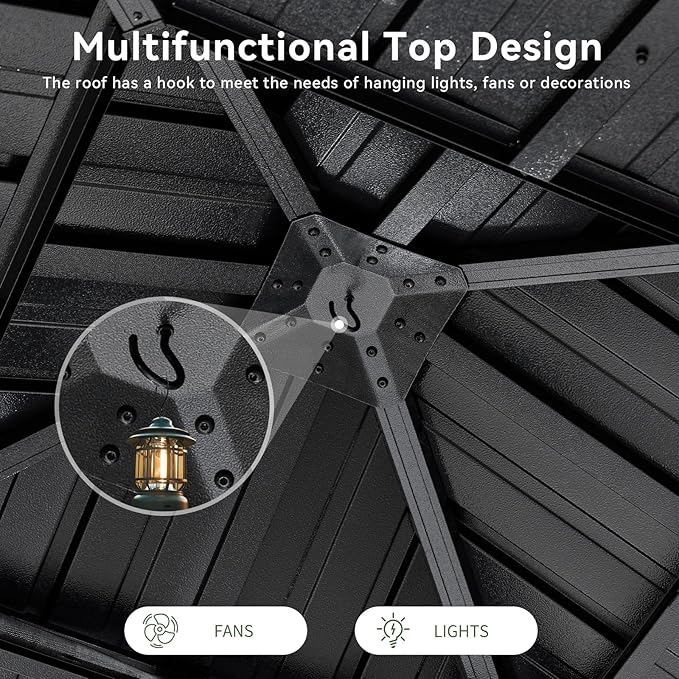Aoxun 8'x8' Hardtop Gazebo, Aluminum Frame Canopy - Image 8