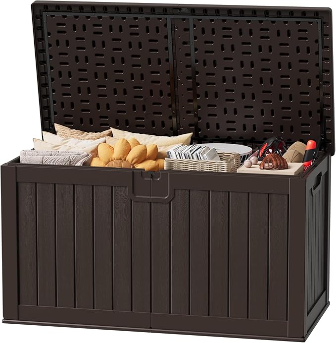 JUMMICO 250 Gallon Outdoor Resin Deck Box by JUMMICO