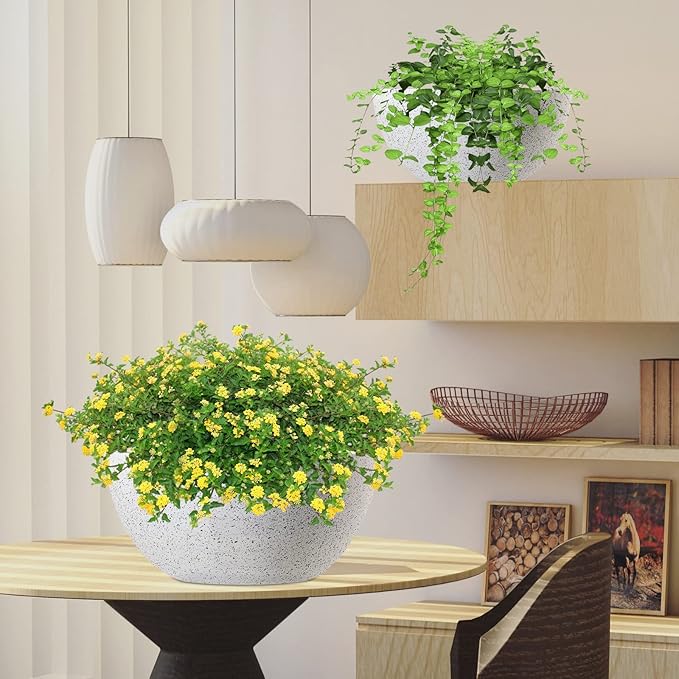 WOUSIWER 13 inch 2Pack Large Hanging Planters - Image 7