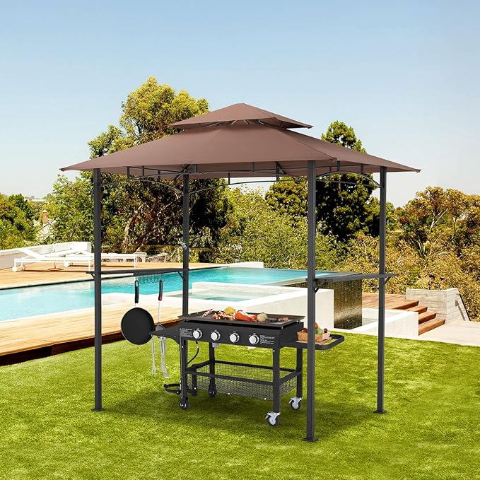 AECOJOY 8' x 5' Outdoor Grill Gazebo Canopy, BBQ Canopy - Image 5