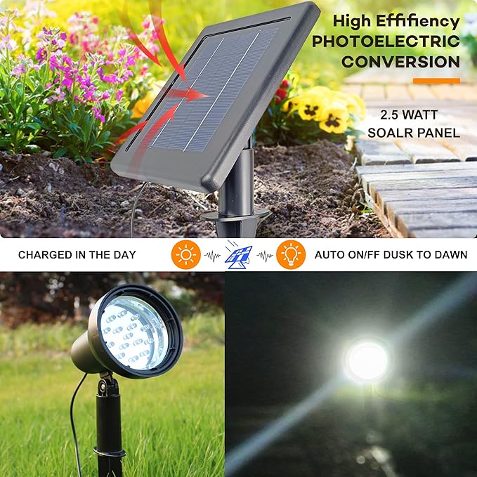 SUNLONG Solar Spotlights Outdoor Waterproof Bright Solar Wall Light Led - Image 2