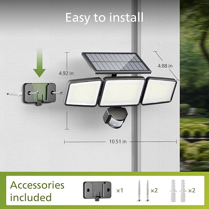 Philips Solar Security Light Outdoor Light 302 LEDs 1200lm，Solar-Powered - Image 3
