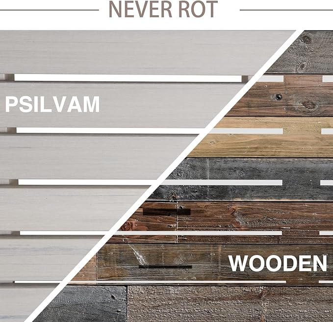 Psilvam 2-Person Outdoor Poly Lumber Patio Backless Bench, Fade-Resistant & - Image 6