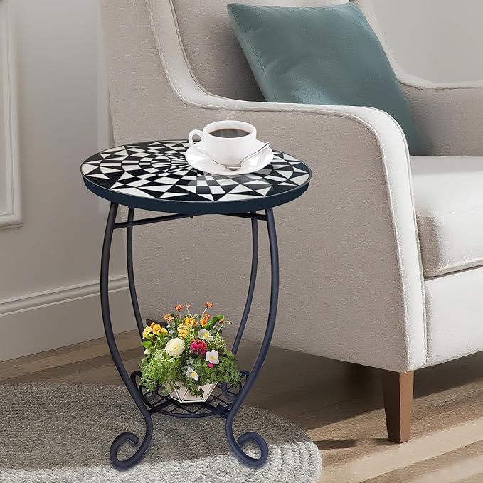 LIFFY Outdoor Side Table, Indoor Small Decorative Plant Stand & End Table - Image 6
