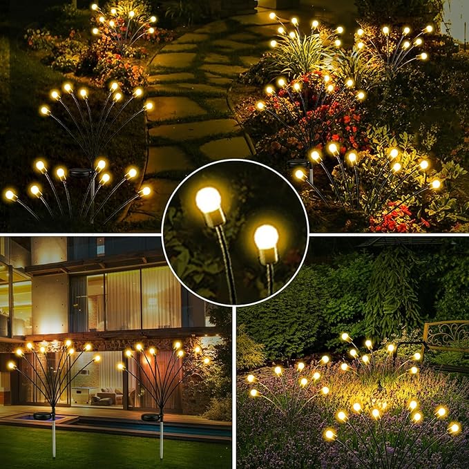 10-Pack Solar Garden Lights, 80 LED Solar Lights Outdoor - Image 5