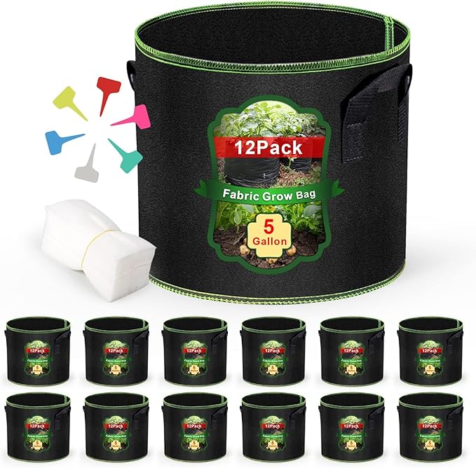 5 Gallon Grow Bags 12 Pack by Createagardenyoulove
