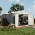 Devoko 10x14 FT Outdoor Storage Shed, Large Metal Storage Sheds by DEVOKO